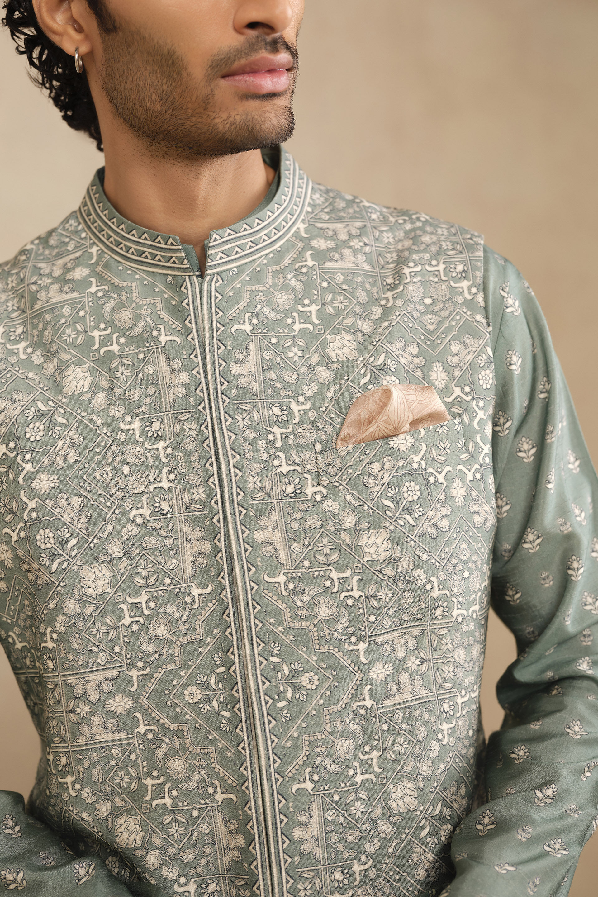 Taran Nehru Jacket - Mist Blue, Mist Blue, image 5